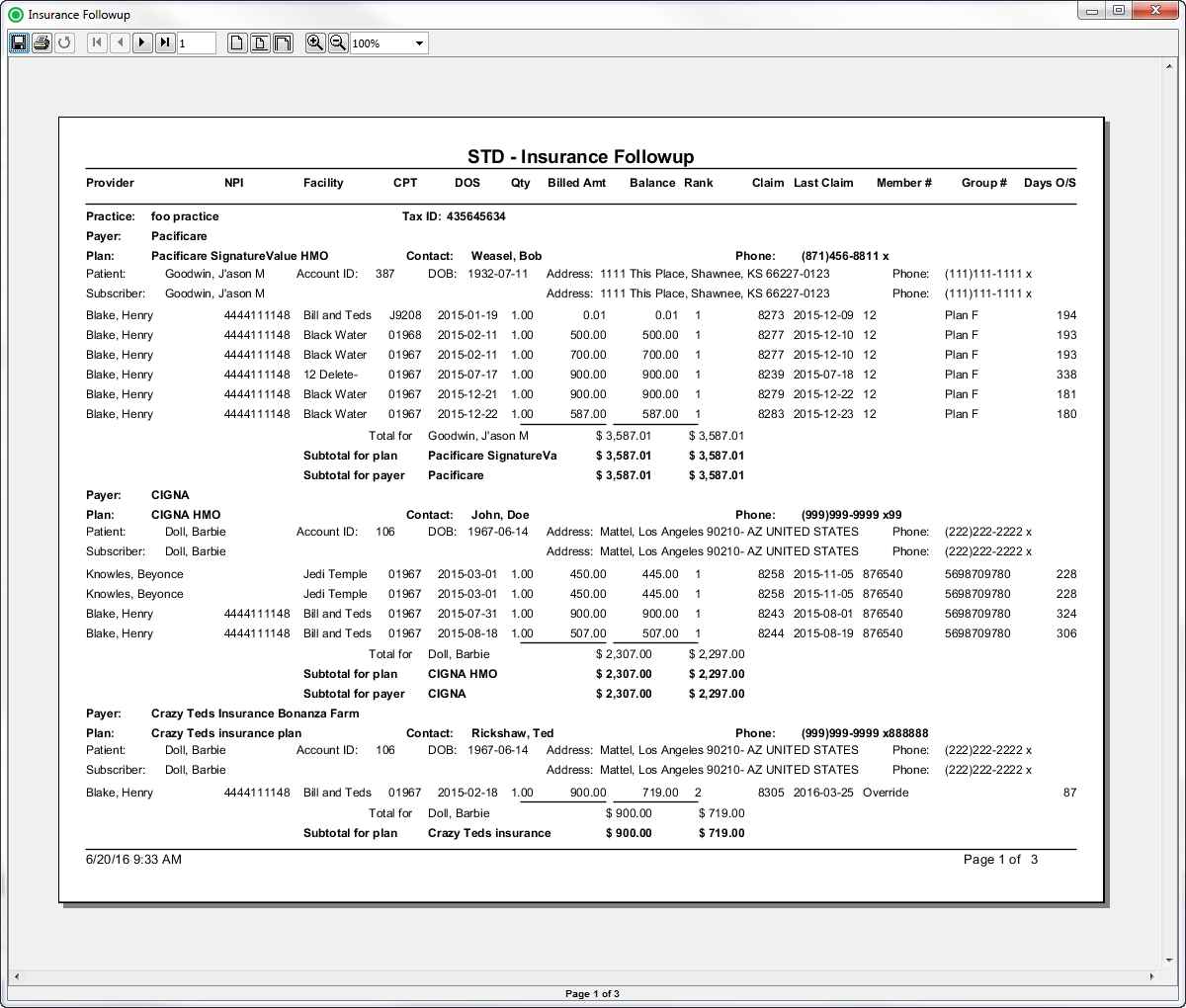 Insurance Followup Detail - Connect Documentation - Connect Documentation